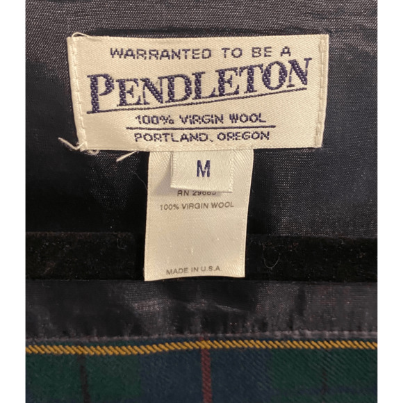 Vintage Pendleton 100% Virgin Wool Tatar Jacket Full Zip Green Yellow Red M - Picture 7 of 12